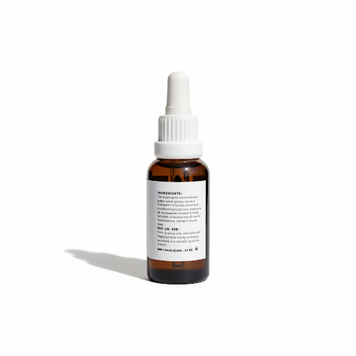The Goodnight Serum with Rose Myrrh Vetiver Frankincense Carrot Seed. 30ml Amber Glass Bottle White Dropper