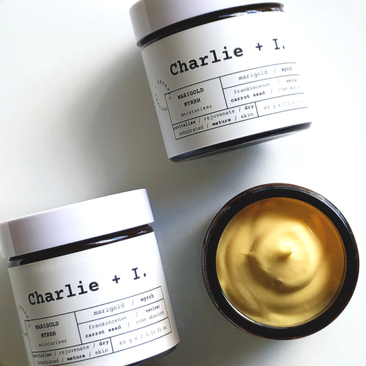 MARIGOLD & MYRRH MOISTURISER WITH CO ENZYME Q10 ROSE VETIVER MYRRH FRANKINCENSE & CARROT SEED